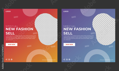 Creative modern social media templates free vector eps design 2 gradient colored version 