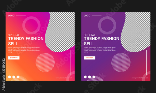 Creative modern social media templates free vector eps design 2 gradient colored version 