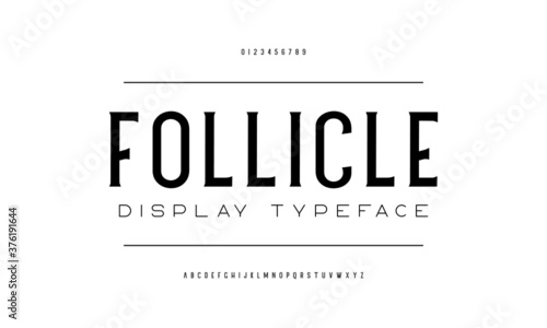 Vector illustration of typography sans serif. Uppercase a to z. Condense stylish.