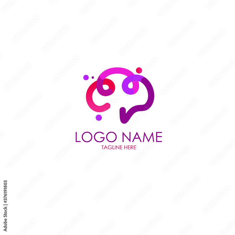 abstract brain full color logo template abstract brain full color logo template