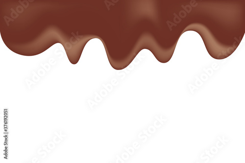EPS 10 vector. Realistic chocolate is pouring. Good for projects. Chocolate or cocoa cream.