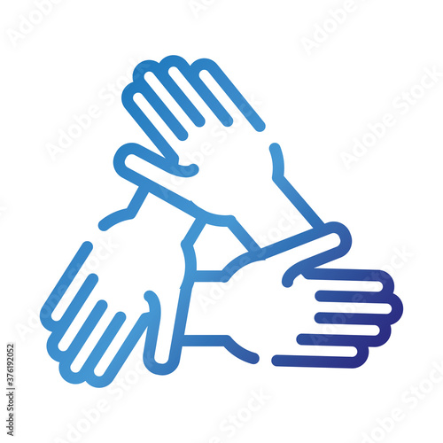 hands teamwork gradient style icon