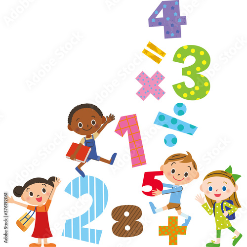 数学の学習をする子供達