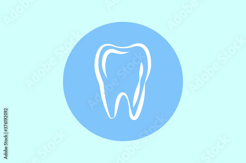 EPS 10 vector. A tooth made in simple lines style. Good for projects. Logotype or icon for dentistry clinic.