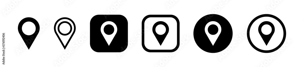 Collection map markers. Set of black buttons pointers. Map Pin icon for mobile apps and websites. Vector eps10 illustration. Collection map markers. Set of black buttons pointers. Map Pin icon for mobile apps and websites. Vector eps10 illustration.