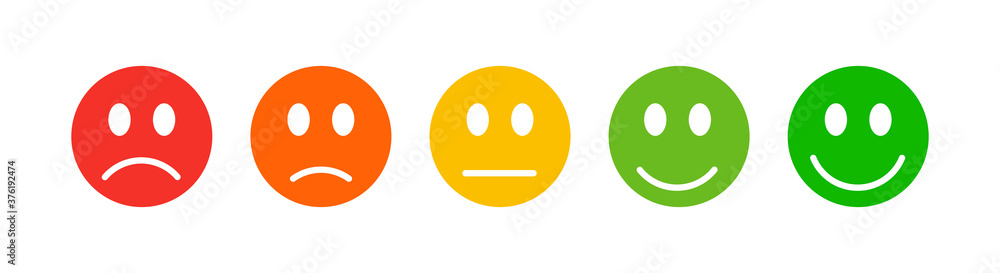 Set five faces scale. Feedback in form of emotions. Emotions Range Vector Icon. Five kinds of customized: excellent, good, normal, bad, terrible. Set five faces scale. Feedback in form of emotions. Emotions Range Vector Icon. Five kinds of customized: excellent, good, normal, bad, terrible.