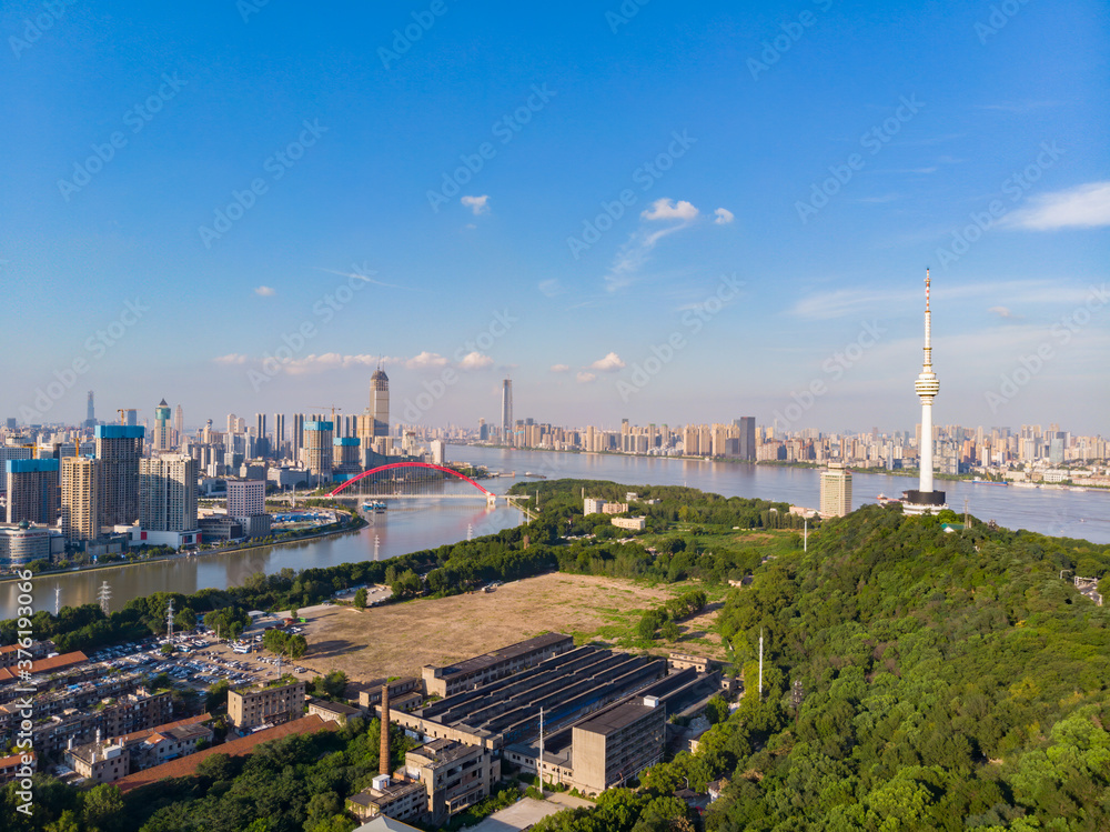 Summer city skyline scenery of Wuhan, Hubei, China