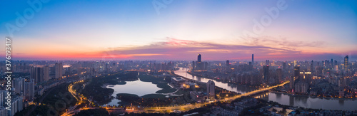 Summer city skyline scenery of Wuhan, Hubei, China photo