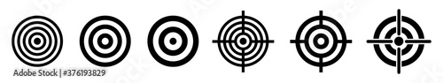 Different Set Target vector icons. Target and aim. Victory signs isolated on white background. Vector illustration.