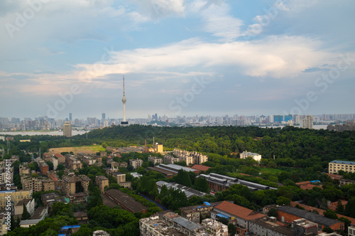 Summer city skyline scenery of Wuhan, Hubei, China