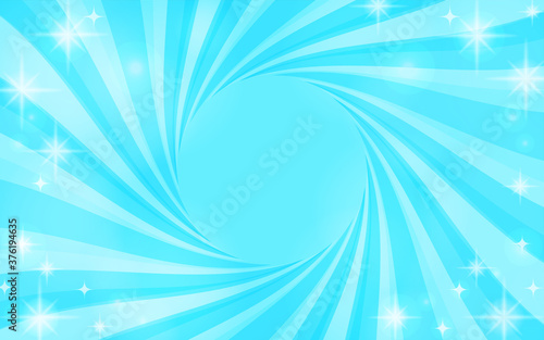 カーブのかかった集中線の背景素材　キラキラ付き