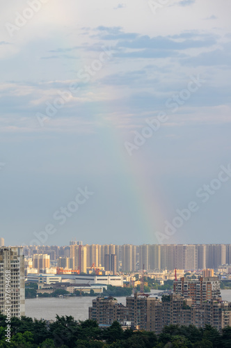 Summer city skyline scenery of Wuhan, Hubei, China