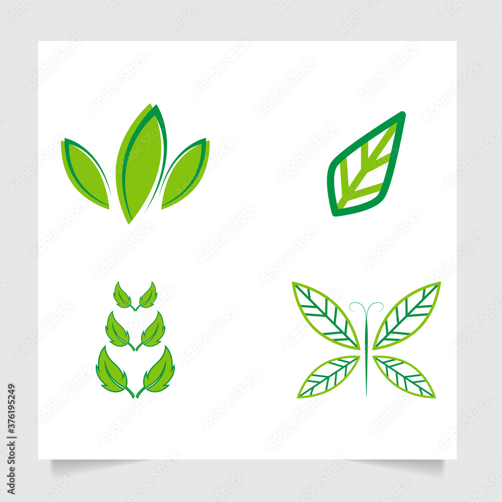 set collecrion flat emblem logo design for Agriculture with the concept of green leaves vector. Green nature logo used for agricultural systems, farmers, and plantation products. logo template. set collecrion flat emblem logo design for Agriculture with the concept of green leaves vector. Green nature logo used for agricultural systems, farmers, and plantation products. logo template.