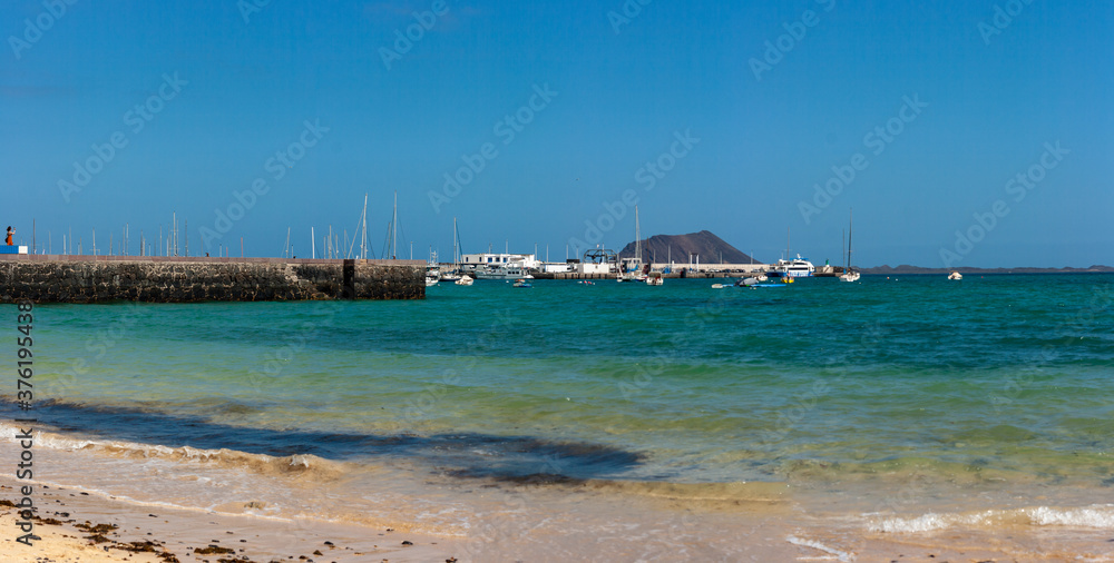 Hafen von Corralejo, Fuerteventura, Kanaren, Spanien
