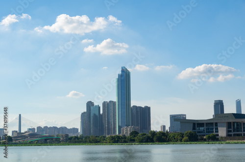 Summer city skyline scenery of Wuhan  Hubei  China