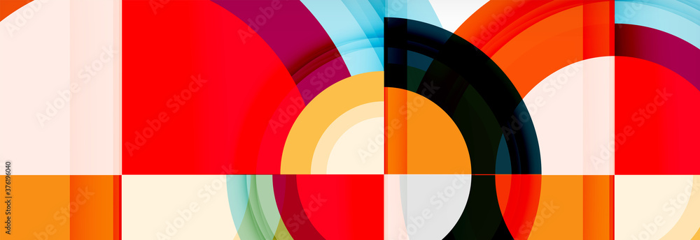 Obraz premium Round shapes, triangles and circles. Modern abstract background