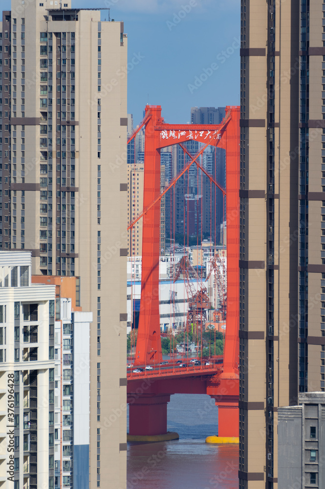 Summer city skyline scenery of Wuhan, Hubei, China Summer city skyline scenery of Wuhan, Hubei, China