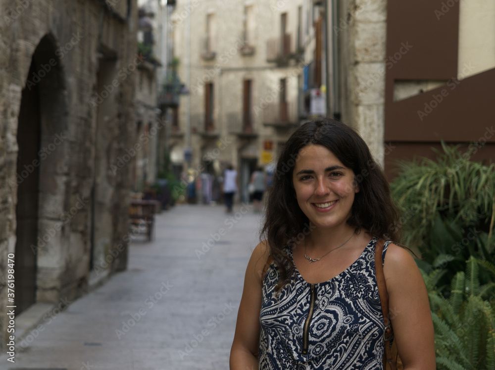 Fototapeta premium portrait of a young woman in Besalu