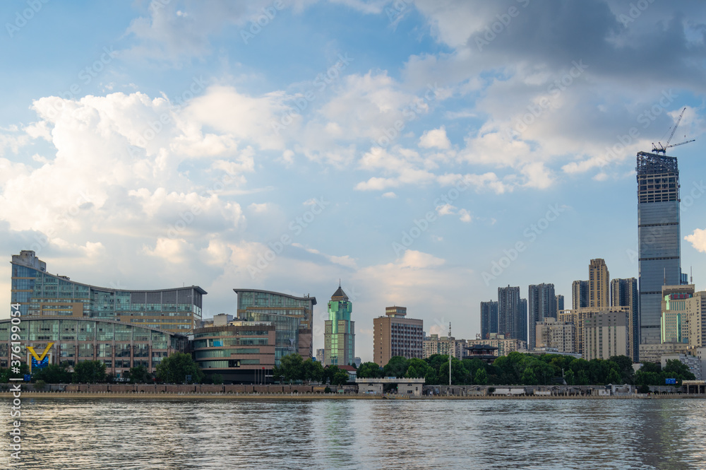 Summer city skyline scenery of Wuhan, Hubei, China