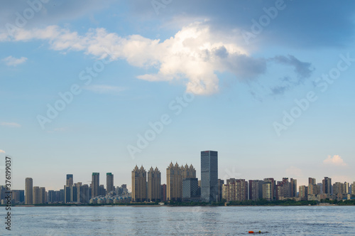 Summer city skyline scenery of Wuhan  Hubei  China