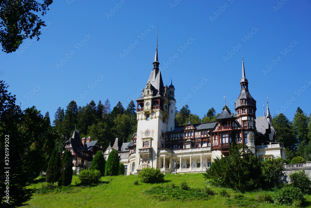 Peles Castle (Sinaia, Romania) in a beautiful summer day. Peles Castle (Sinaia, Romania) in a beautiful summer day.