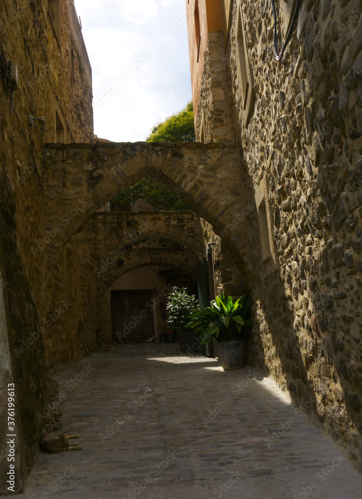 the medieval village of besalu in girona