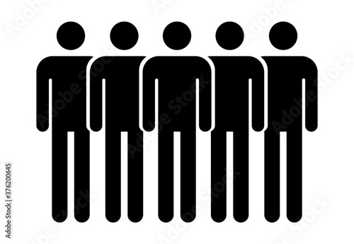 Grouping people flat icon isolated on white background. Teamwork symbol. Community vector illustration
