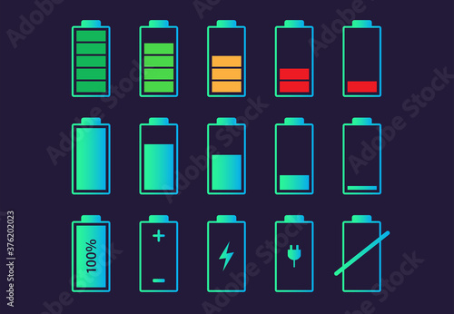 Battery charge indicator icon. Vector illustration.