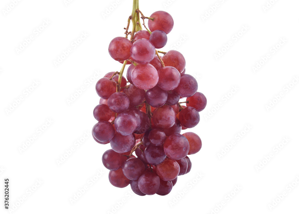 Red grape isolated on white background.