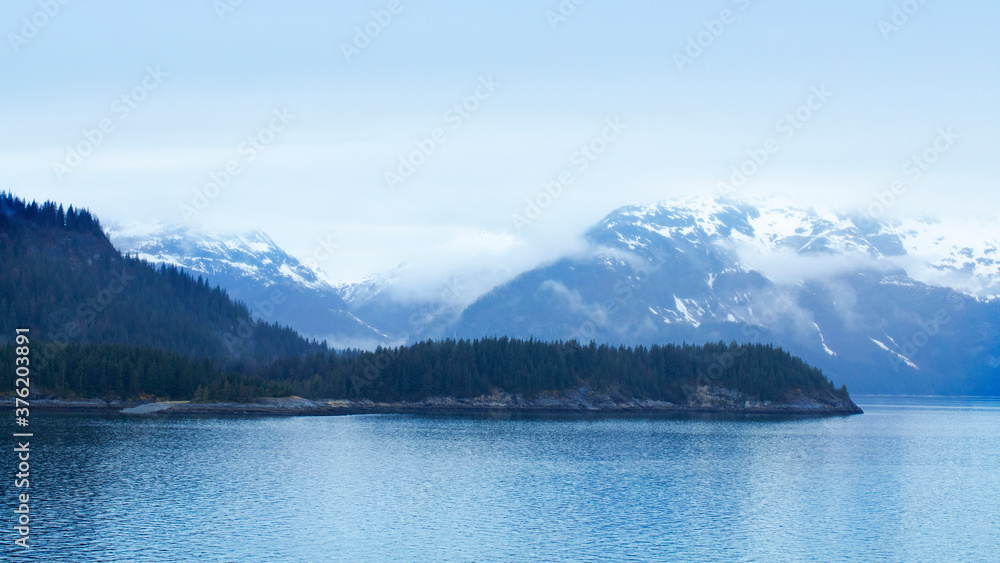 Island on Glacier Bay, Glacier Bay National Park, Alaska, USA