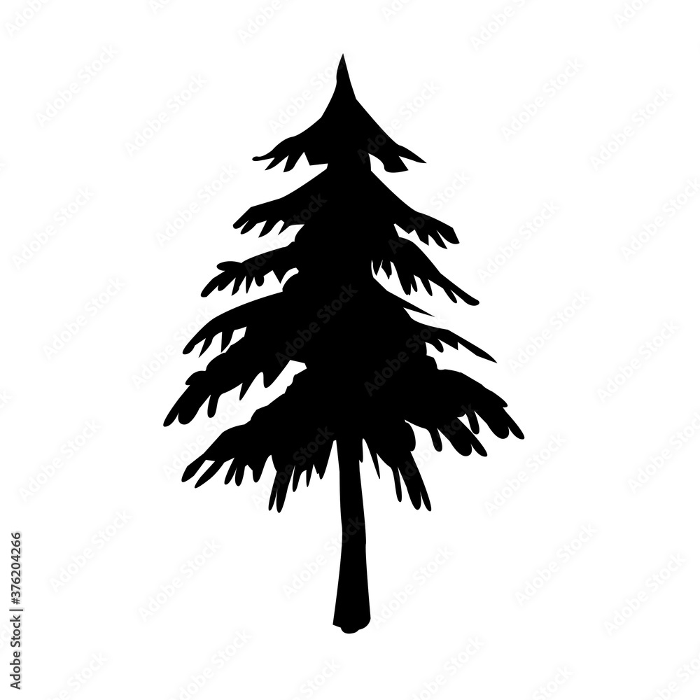 Tree icon on white background,pine