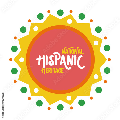 national hispanic heritage lettering in lace flat style