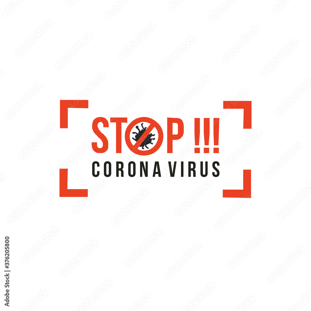 logo corona virus / covid 19, let's eradicate with bias the sound is safe