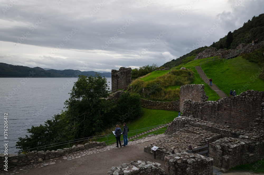 Obraz premium Urquhart Castle on the shores of Loch Ness in the Highland, Scotland