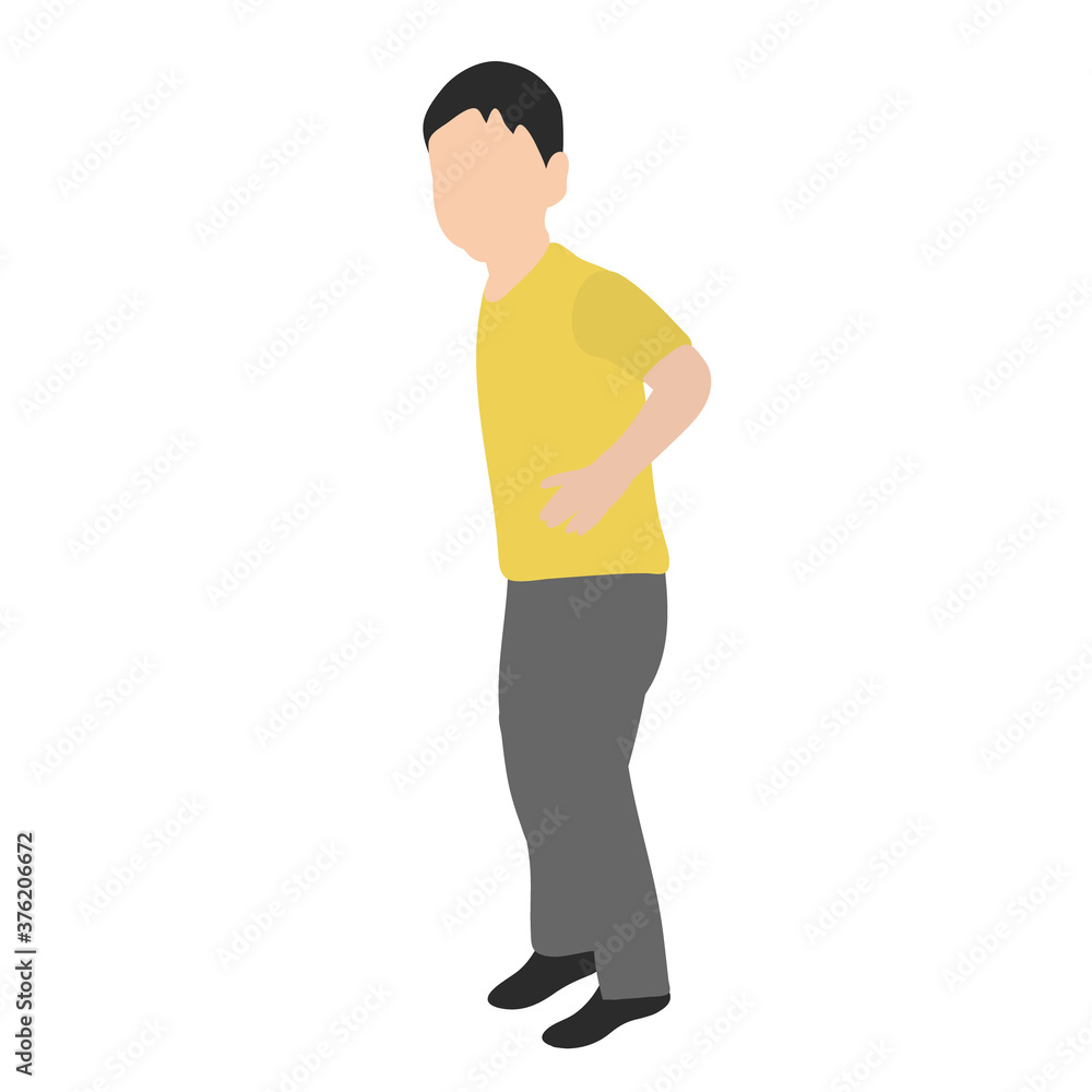 isolated, flat style boy on white background isolated, flat style boy on white background
