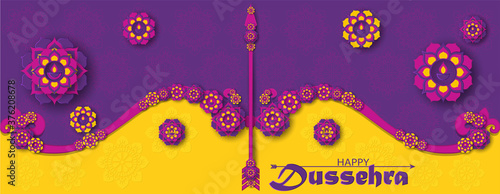 innovative vector illustration of Happy Dussehra festival of India.vector