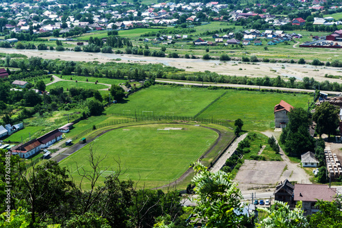 Aerial view of Targu Neamt city, Romania