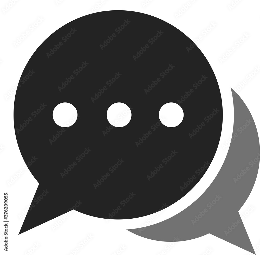Chatting or messaging bubbles with dots flat icon apps and websites Chatting or messaging bubbles with dots flat icon apps and websites