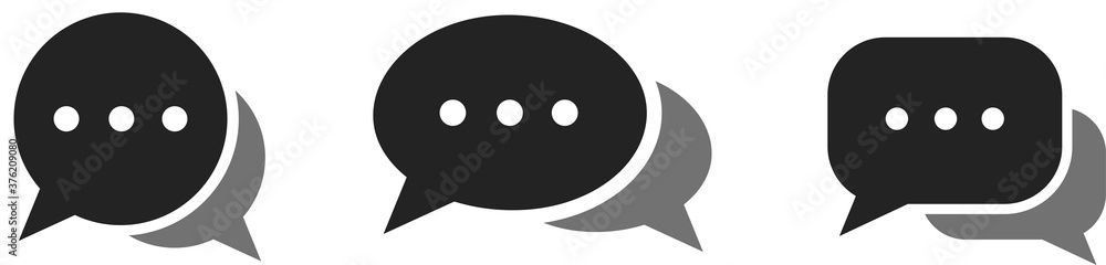 Chatting or messaging bubbles with dots flat icon apps and websites Chatting or messaging bubbles with dots flat icon apps and websites