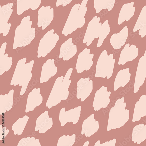 Abstract rough pink splash brush pattern repeating painting graphic decorative background vector. Pink coral trend color silhouette brush stocks elements design seamless patterns.