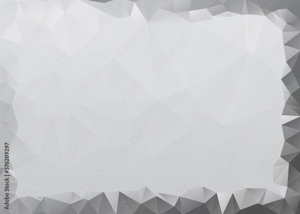 Grey Triangles Crystal Frame On Abstract White Geometric Gradient Polygonal Background Vector Illustration Grey Triangles Crystal Frame On Abstract White Geometric Gradient Polygonal Background Vector Illustration