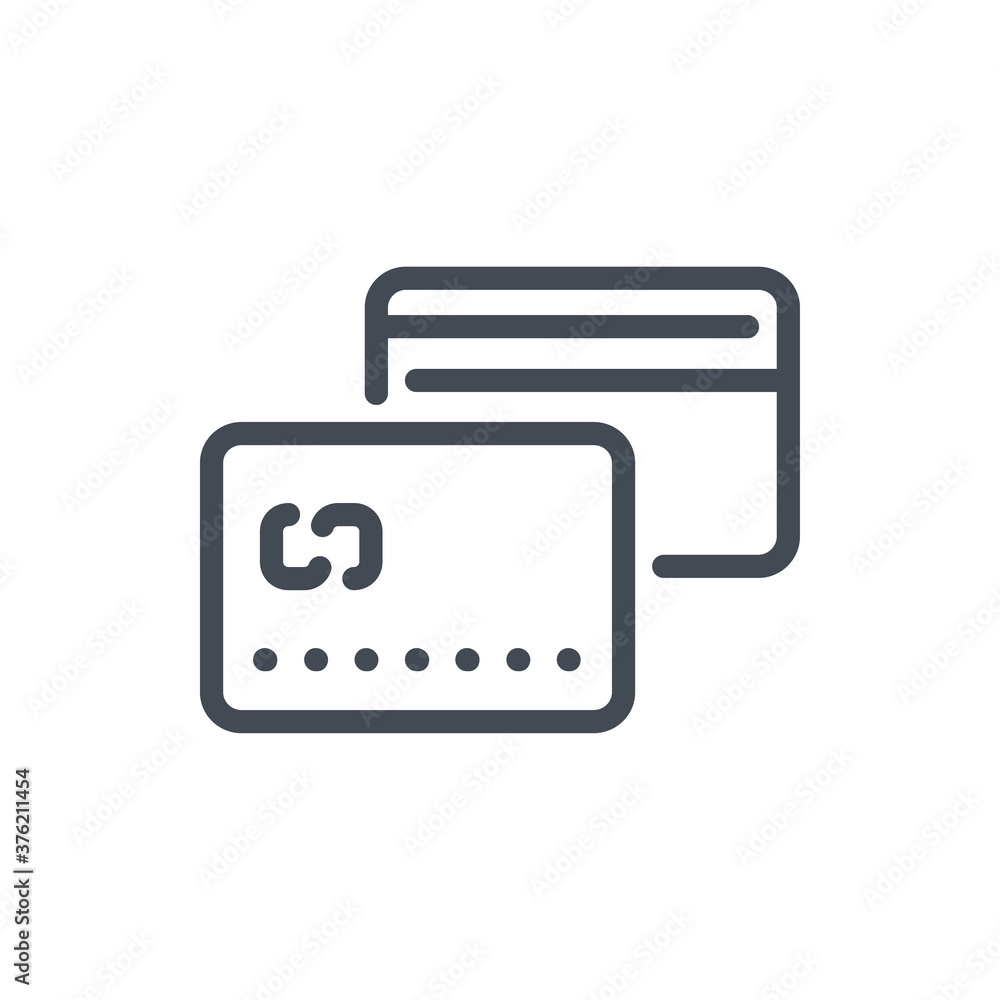 Credit card line icon. Online Payment vector outline sign. Credit card line icon. Online Payment vector outline sign.