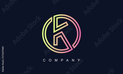 Free Download Initial Letter K Logo With Creative Circle Monogram Business Typography Vector Template. Creative Abstract Letter K Logo Design - GFXLoad