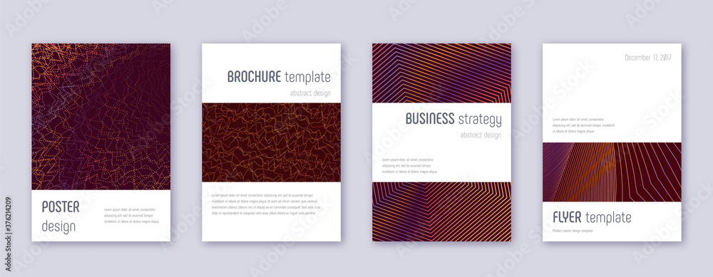 Minimalistic brochure design template set. Orange 