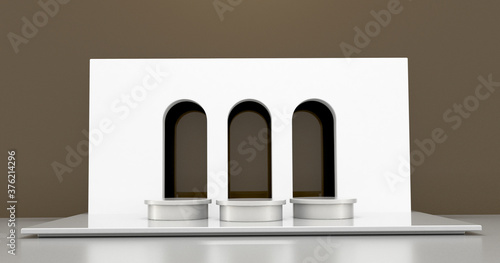 Mockup of an architectural show display  original design and 3d rendering