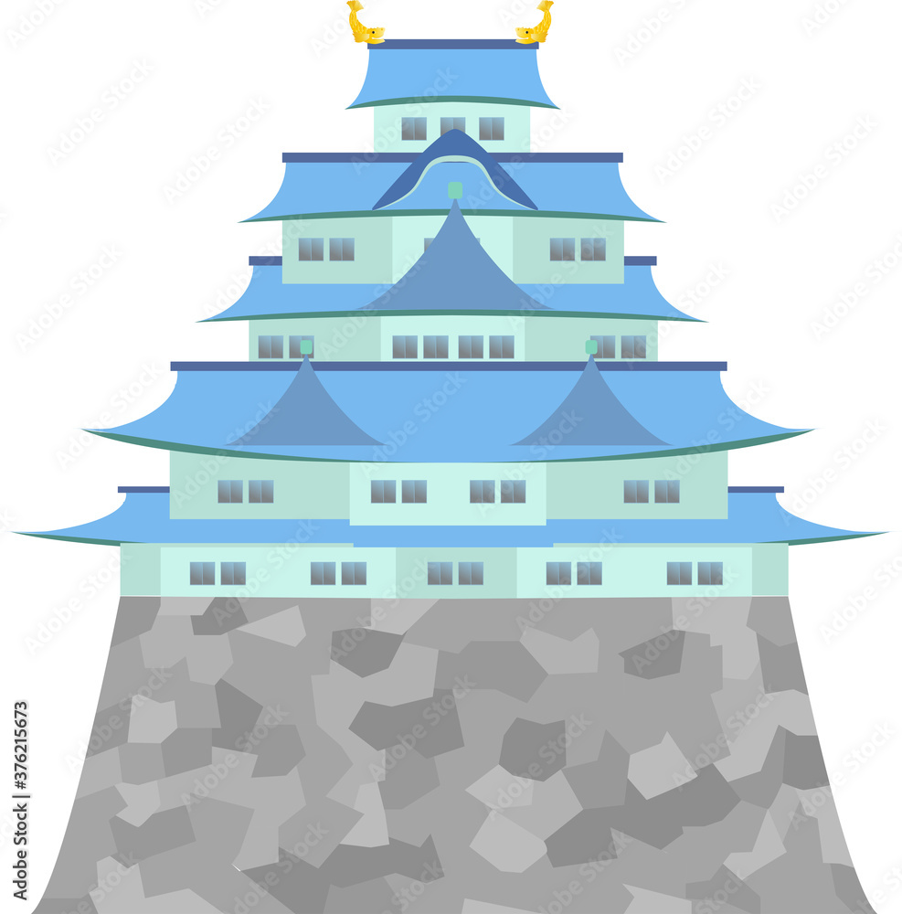 可愛くてシンプルな日本のお城のイラスト Stock Vector Adobe Stock