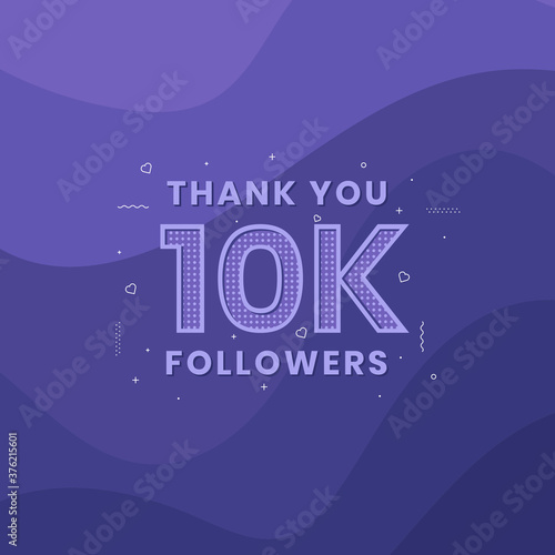 Thank you 10K followers, Greeting card template for social networks.