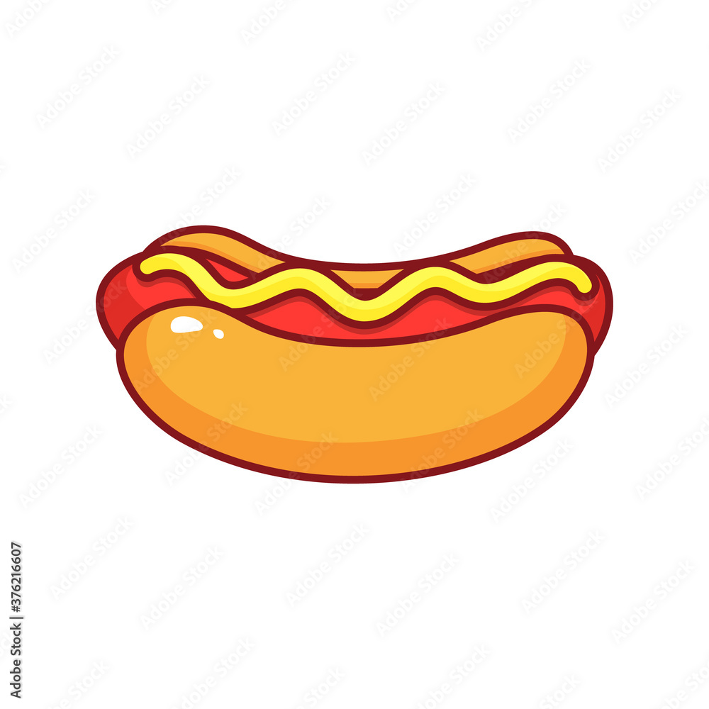 Hot dog isolated icon on white background. Hot dog isolated icon on white background.