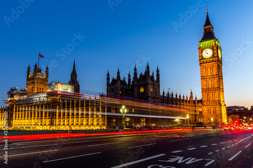 big ben and houses of parliament in london at night photo