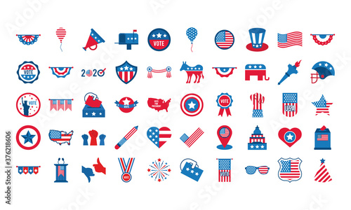 bundle of fifty usa elections set icons